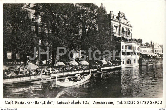 Amsterdam Cafe - Restaurant - Bar Lido Leidschekade 105 - old postcard - 1930s - Netherlands - unused - JH Postcards