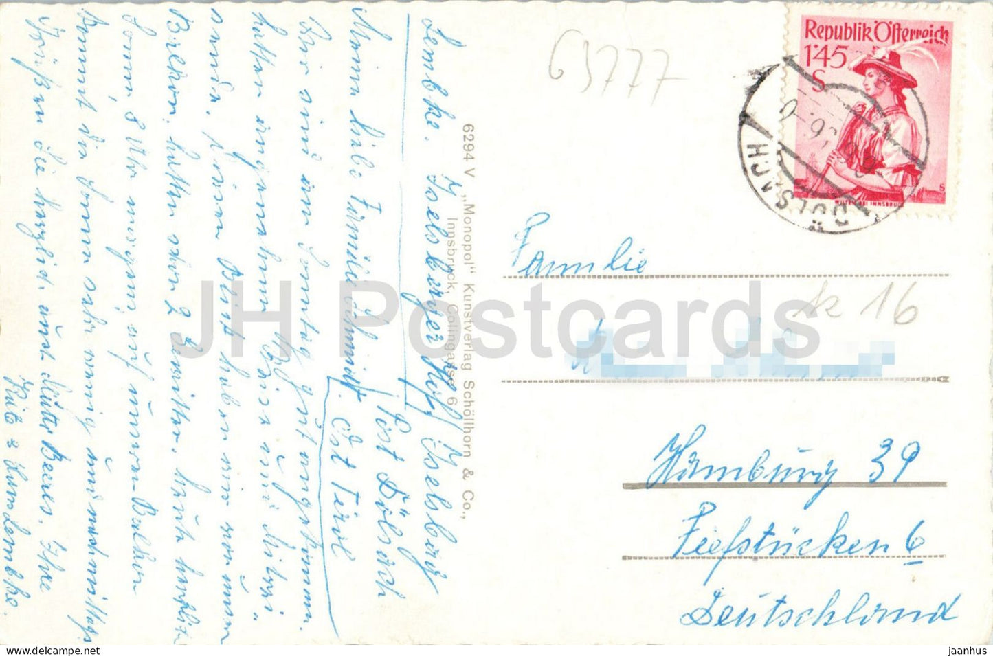 Dolsach mit den Lienzer Dolomiten - Ost Tirol - vue sur le village - église - 6294 - carte postale ancienne - 1959 - Autriche - utilisé 