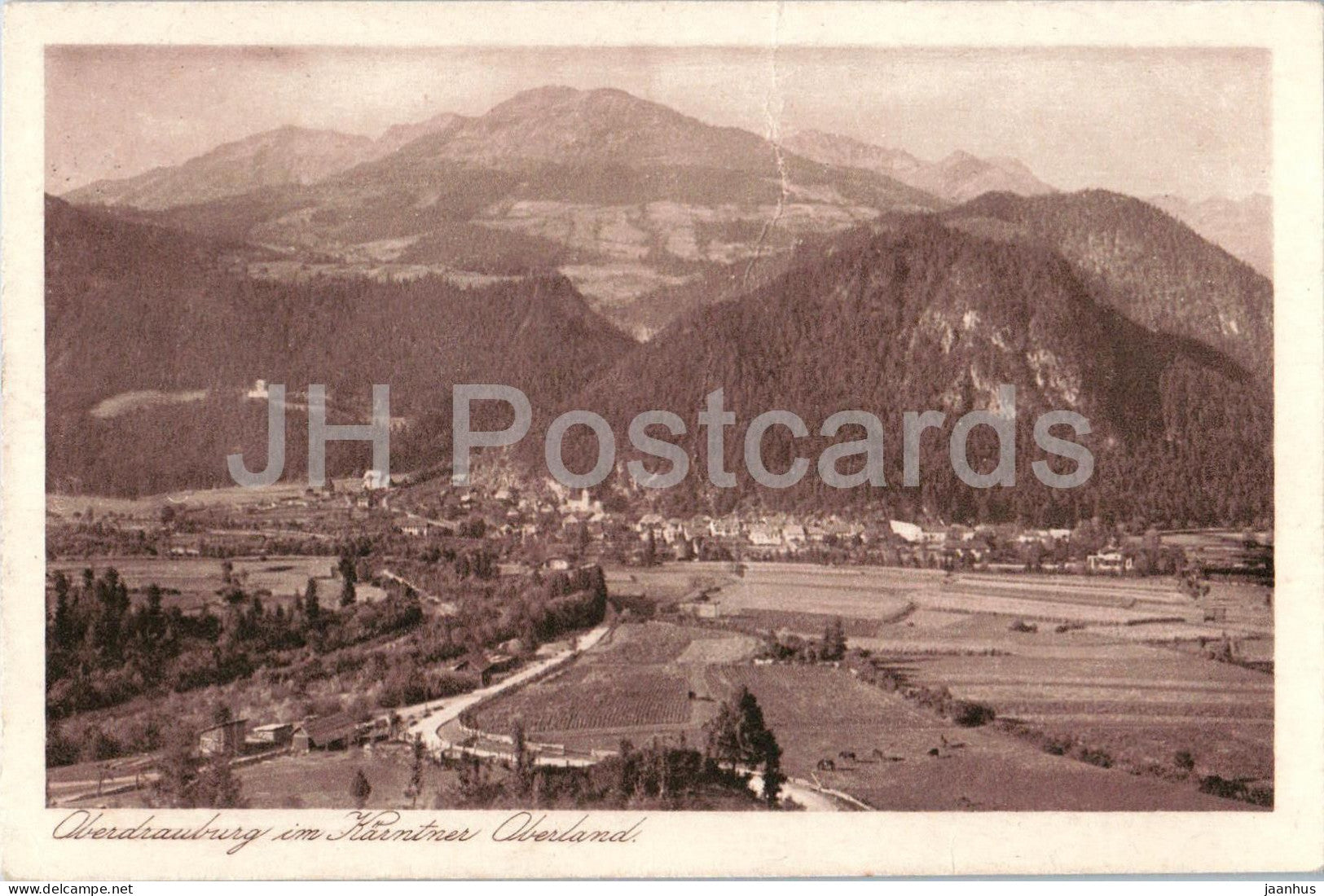 Oberdrauburg im Karntner Oberland - village - mountains - old postcard - 1924 - Austria - used - JH Postcards