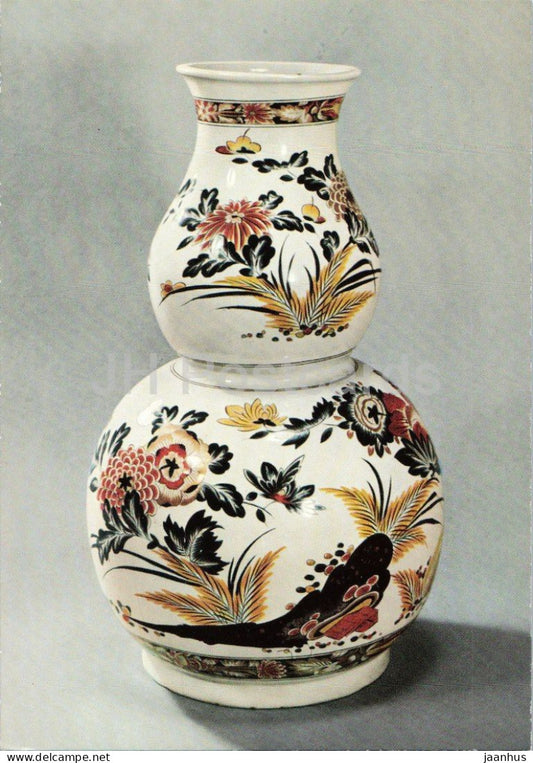 faience double gourd vase by A. F. von Lowenfinck - Doppelkurbisvase - Fulda 1741-1744 - Germany - unused - JH Postcards