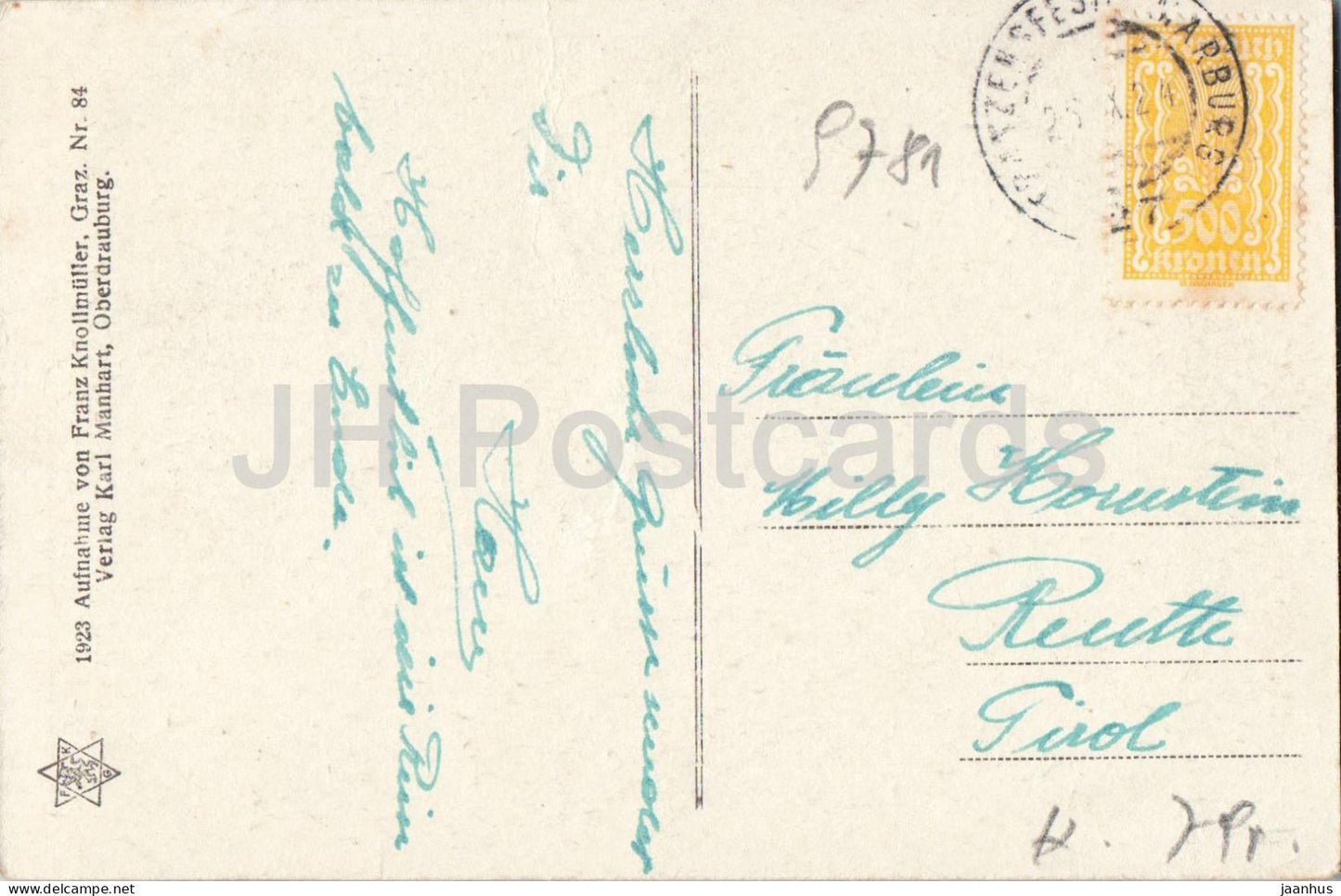 Oberdrauburg im Karntner Oberland - village - mountains - old postcard - 1924 - Austria - used