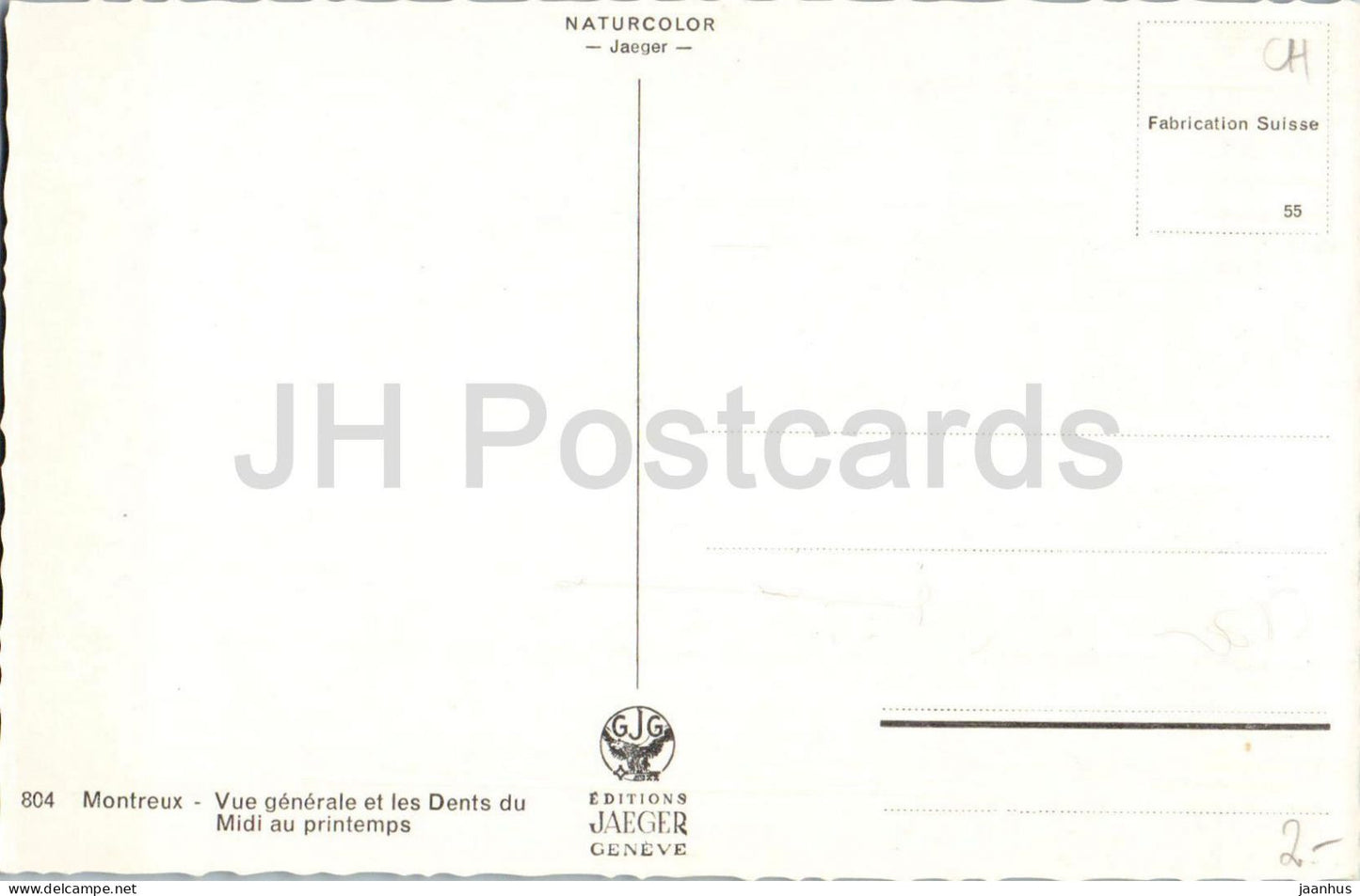 Montreux - Vue generale et les Dents du Midi au printemps - Lake Geneva - 804 - old postcard - Switzerland - unused