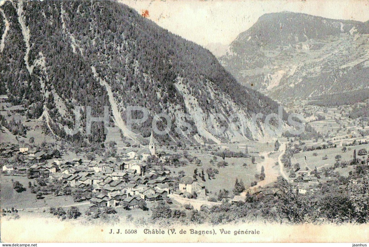 Chable - V. de Bagnes - Vue generale - J.J. 5508 - old postcard - 1913 - Switzerland - used - JH Postcards