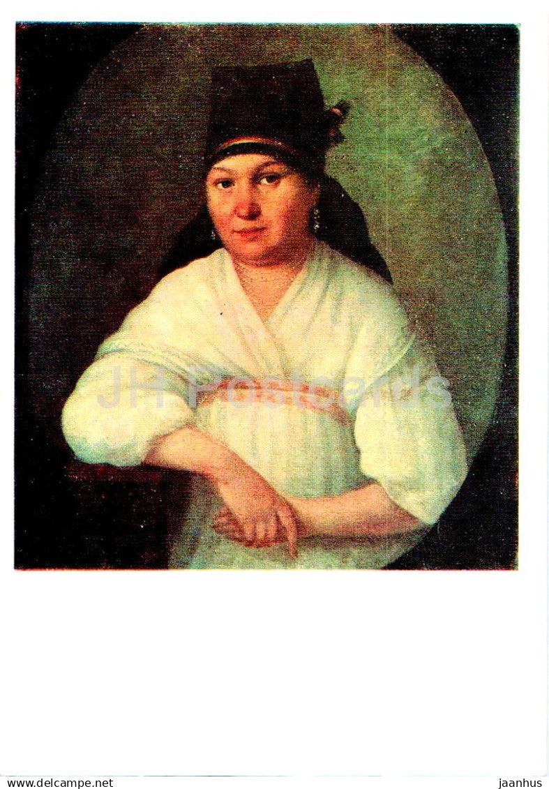 painting by Unknown Artist - Portrait of a Peasant Woman - Russian art - 1978 - Russia USSR - unused - JH Postcards
