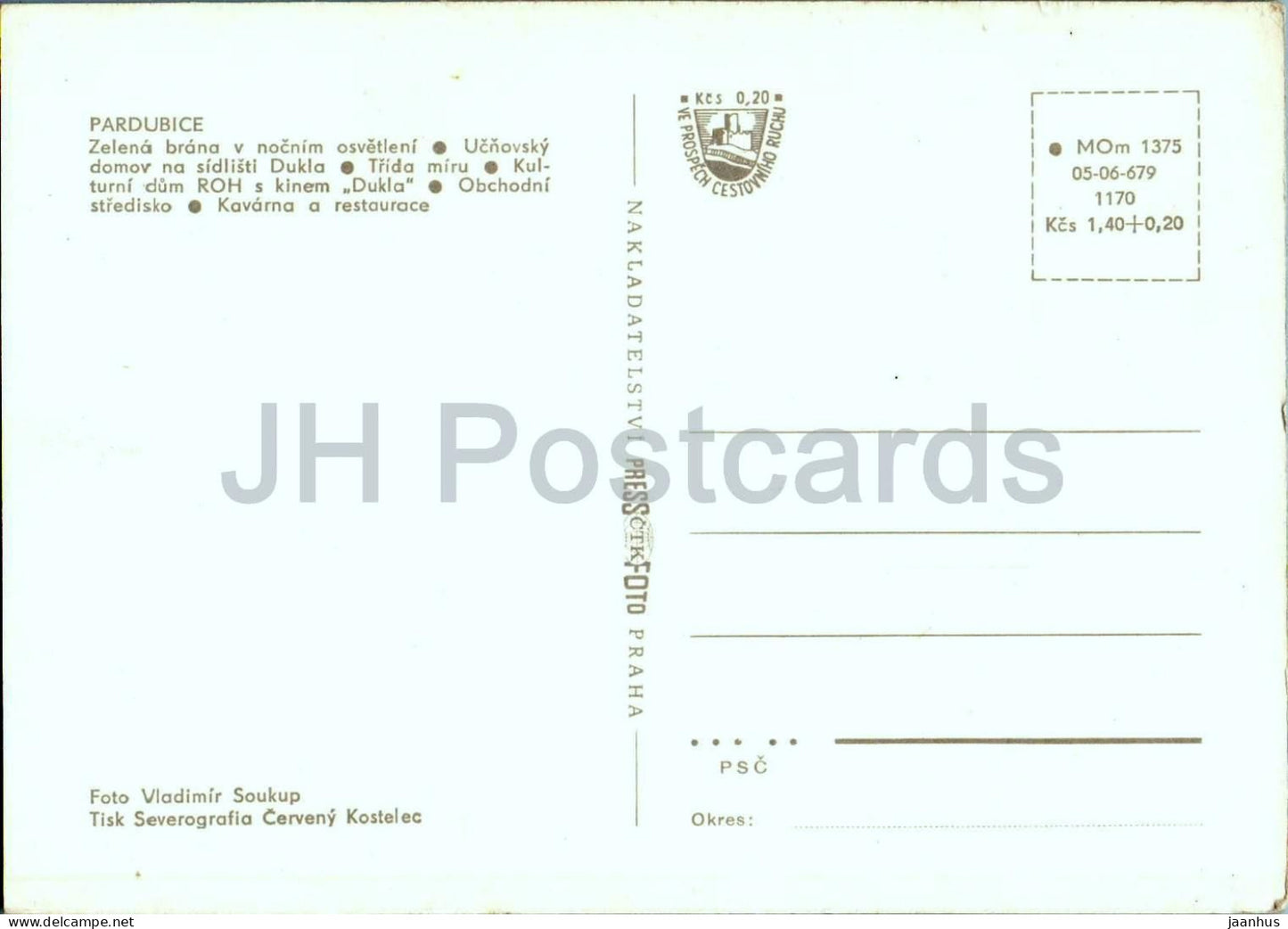 Pardubice - Zelena brana - Trida miru - Dukla sidliste - multiview - Czech Republic - Czechoslovakia - unused
