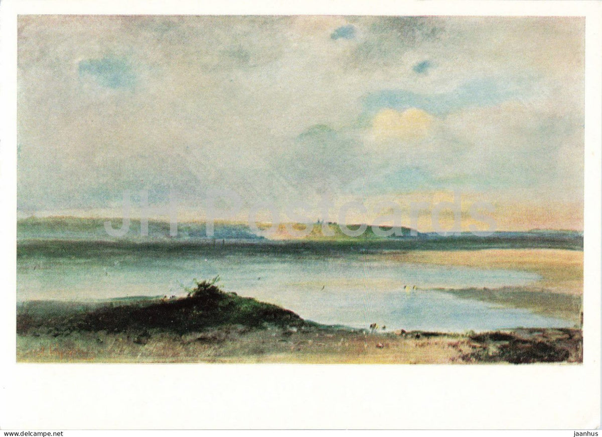 painting by Aleksey Savrasov - The Volga - Distant View - Russian art - 1966 - Russia USSR - unused - JH Postcards