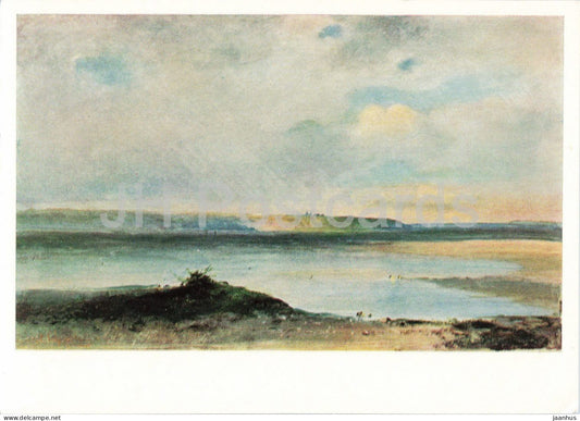 painting by Aleksey Savrasov - The Volga - Distant View - Russian art - 1966 - Russia USSR - unused - JH Postcards