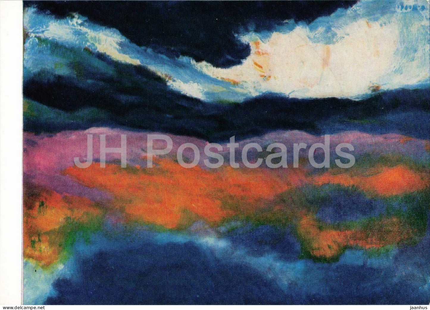painting by Emil Nolde - Hohe See - bewegte Wolke - High Seas Rolling Clouds - German art - Germany - unused - JH Postcards