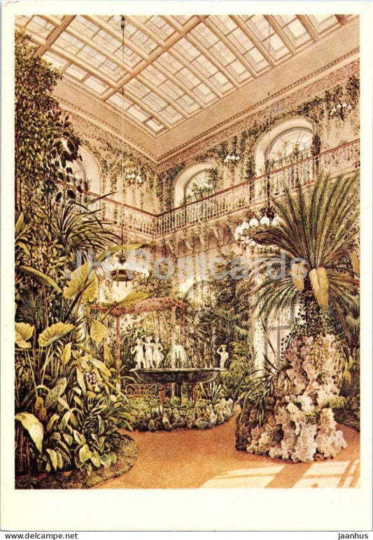 Leningrad - St Petersburg - Winter Palace - Winter Garden - painting by Oukhtomski - 1975 - Russia USSR - unused - JH Postcards