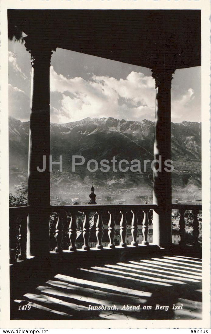 Innsbruck - Abend am Berg Isel - city view - evening light - 1479 - old postcard - 1955 - Austria - unused - JH Postcards