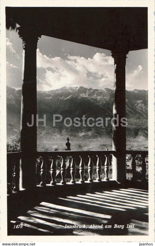 Innsbruck - Abend am Berg Isel - city view - evening light - 1479 - old postcard - 1955 - Austria - unused - JH Postcards