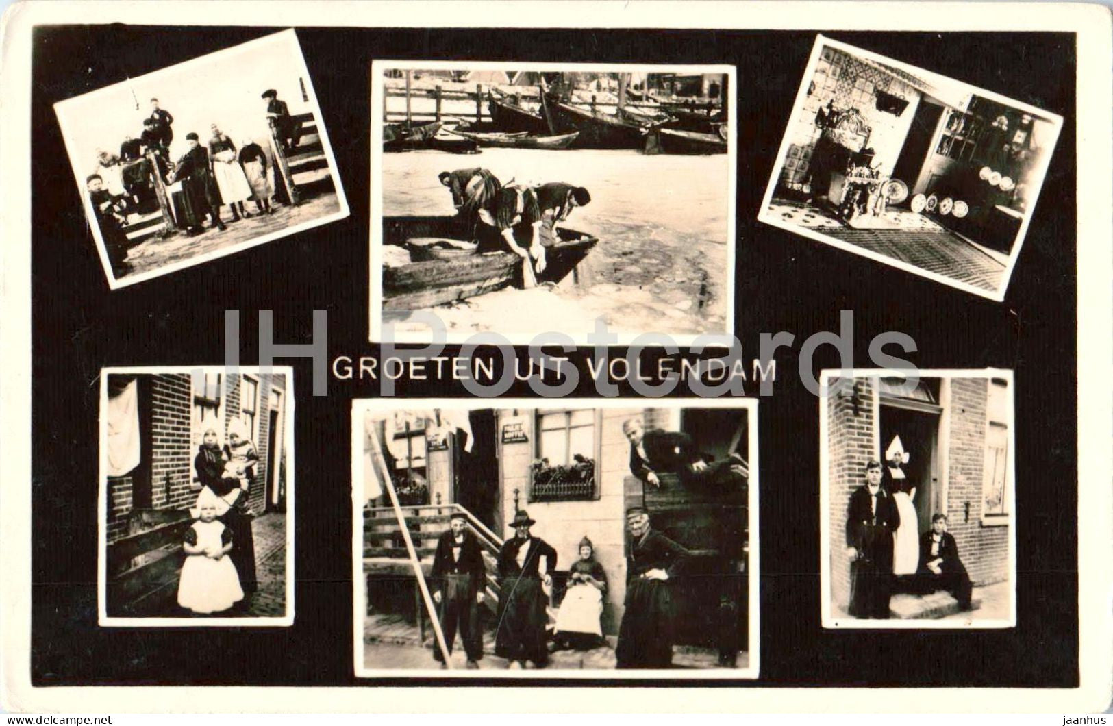 Volendam - Groeten uit Volendam - Greetings from Volendam - daily life - 87 - old postcard - Netherlands - unused - JH Postcards