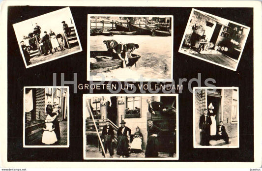 Volendam - Groeten uit Volendam - Greetings from Volendam - daily life - 87 - old postcard - Netherlands - unused - JH Postcards