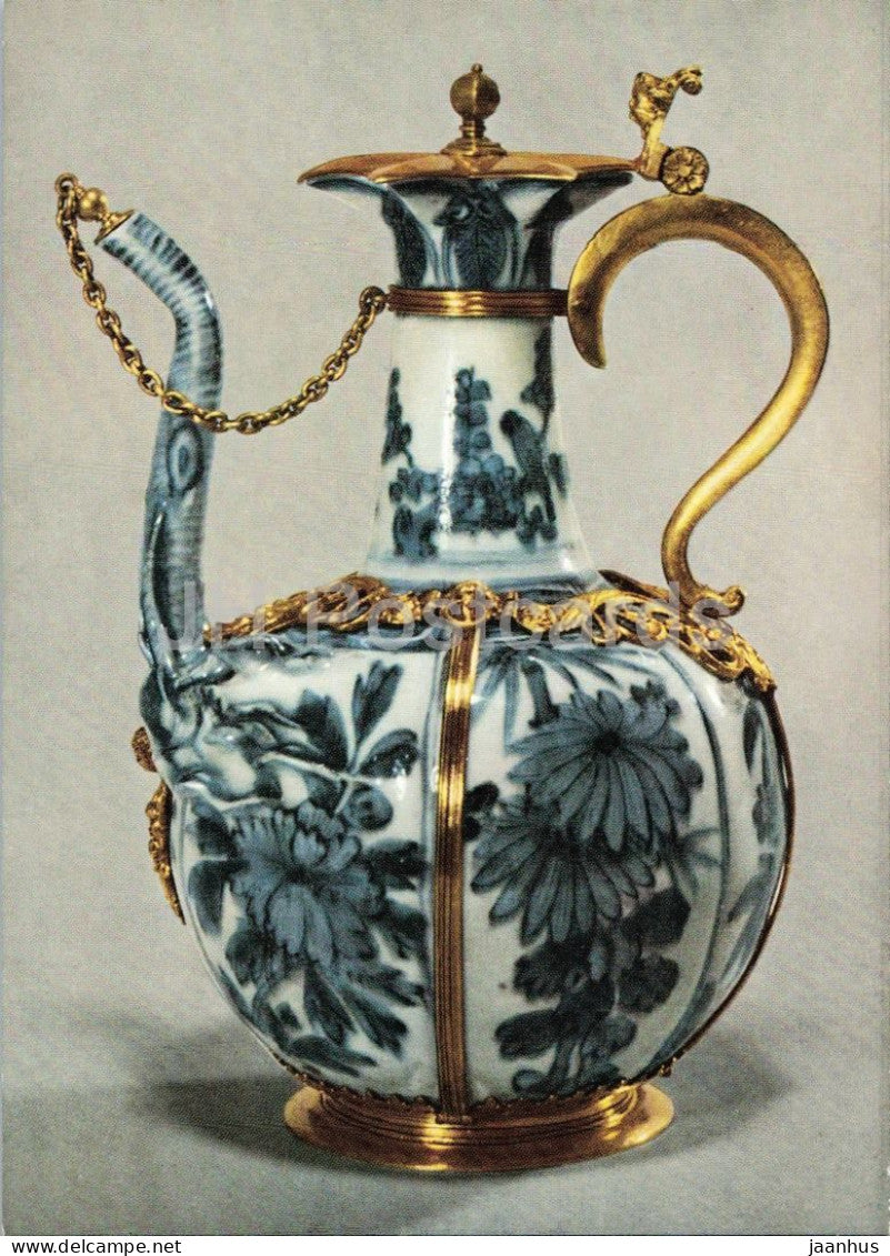 ewer - Kanne - Chinesisches Porzellan - Chinese porcelain in Erfurt silver mount about 1600 - Germany - unused - JH Postcards