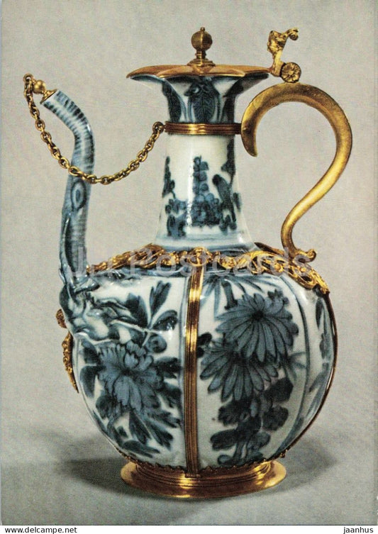 ewer - Kanne - Chinesisches Porzellan - Chinese porcelain in Erfurt silver mount about 1600 - Germany - unused - JH Postcards