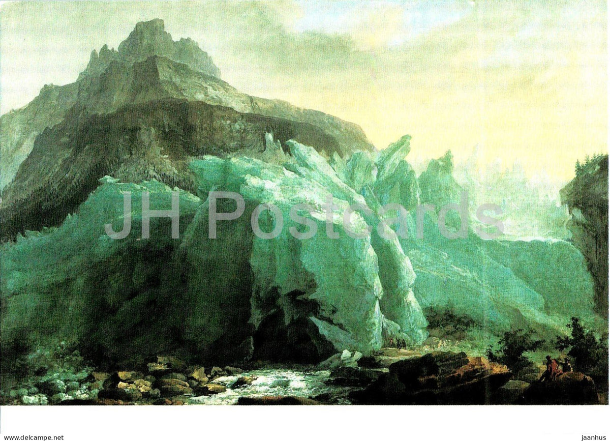 painting by Caspar Wolf - The Lower Grindelwald Glacier - Untere Grindelwaldgletscher - Swiss art - Switzerland - unused - JH Postcards