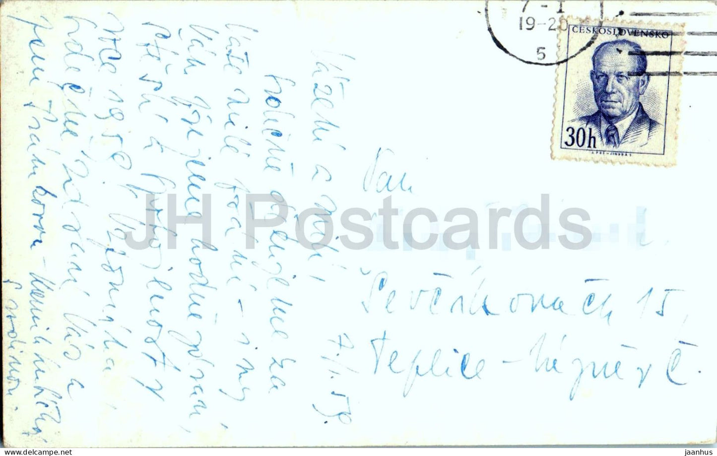 Prag - Prag - Malostranské náměstí mit - alte Postkarte - Foto - 1959 - Tschechische Republik - Tschechoslowakei - gebraucht