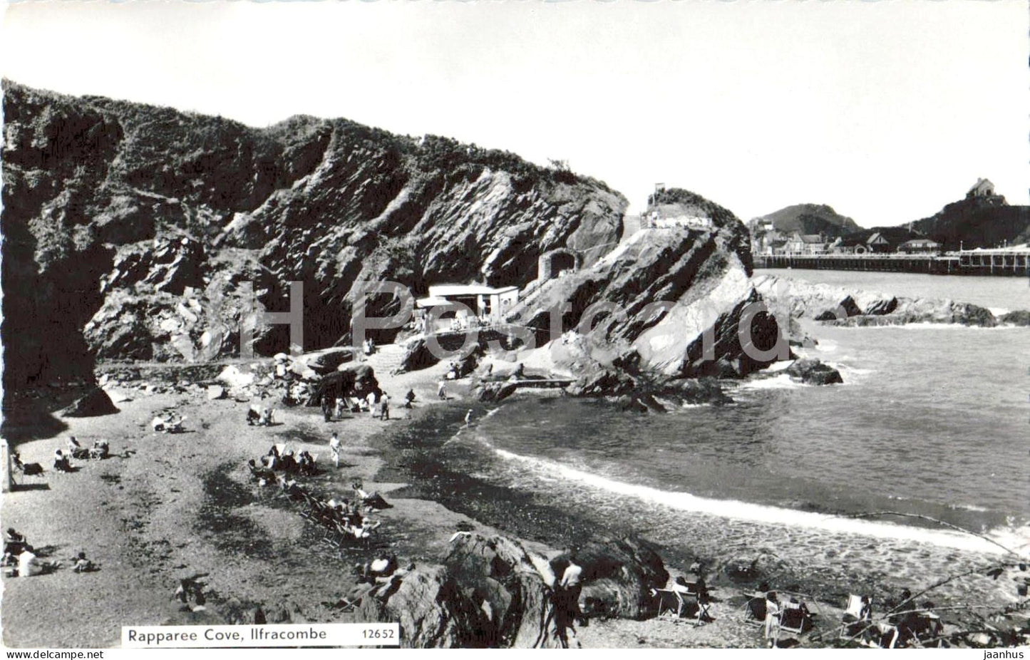 Rapparee Cove - Ilfracombe - coastal rocks - beach view - 12652 - old postcard - England - United Kingdom - used - JH Postcards