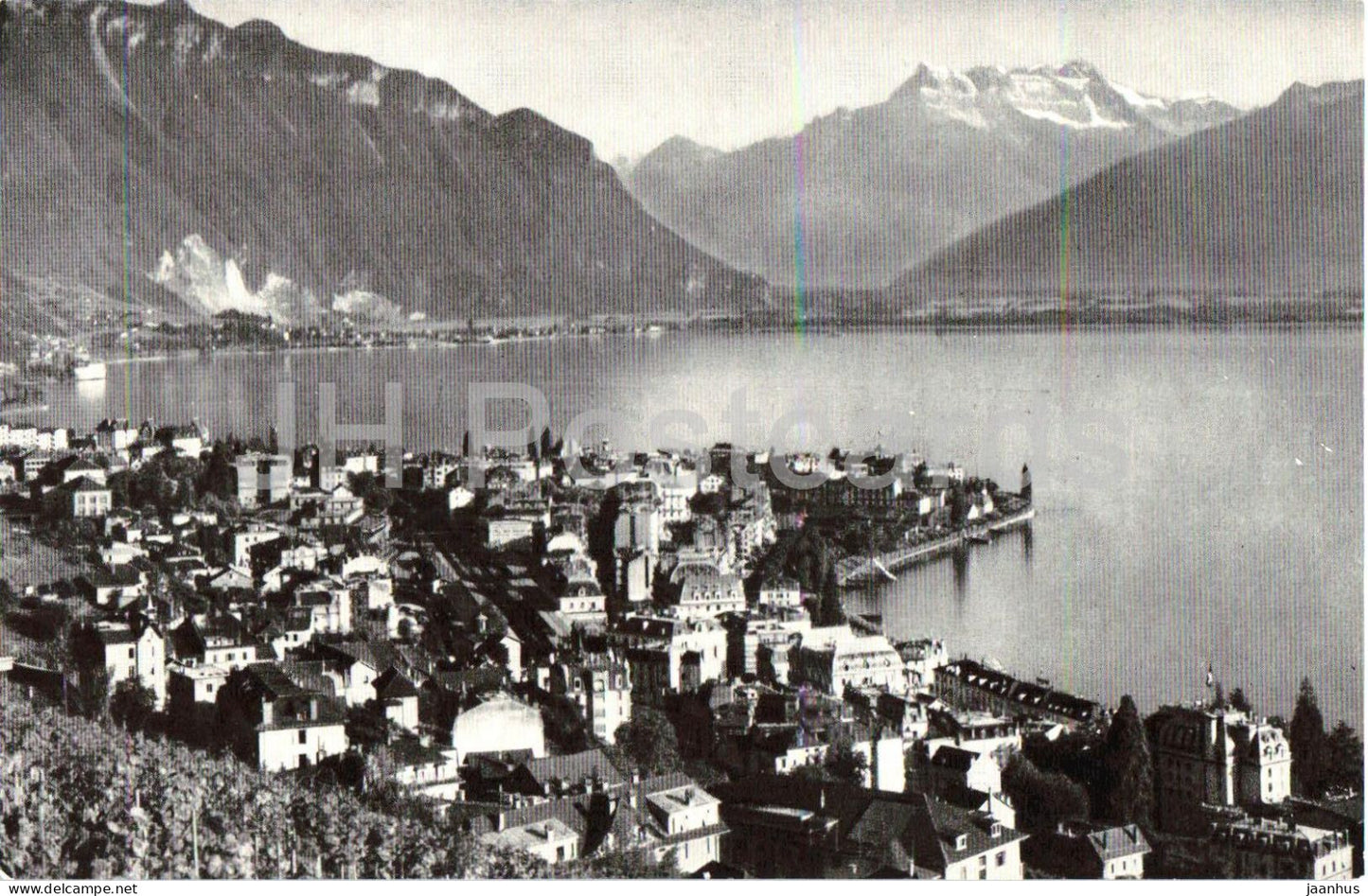 Montreux et les Dents du Midi - Lake Geneva - Alps - mountains - 6303 - old postcard - Switzerland - unused - JH Postcards