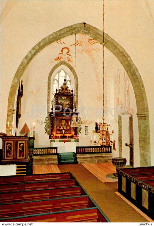Martebo Kyrka - interior - church - Gotland - 24854 - Sweden - unused - JH Postcards