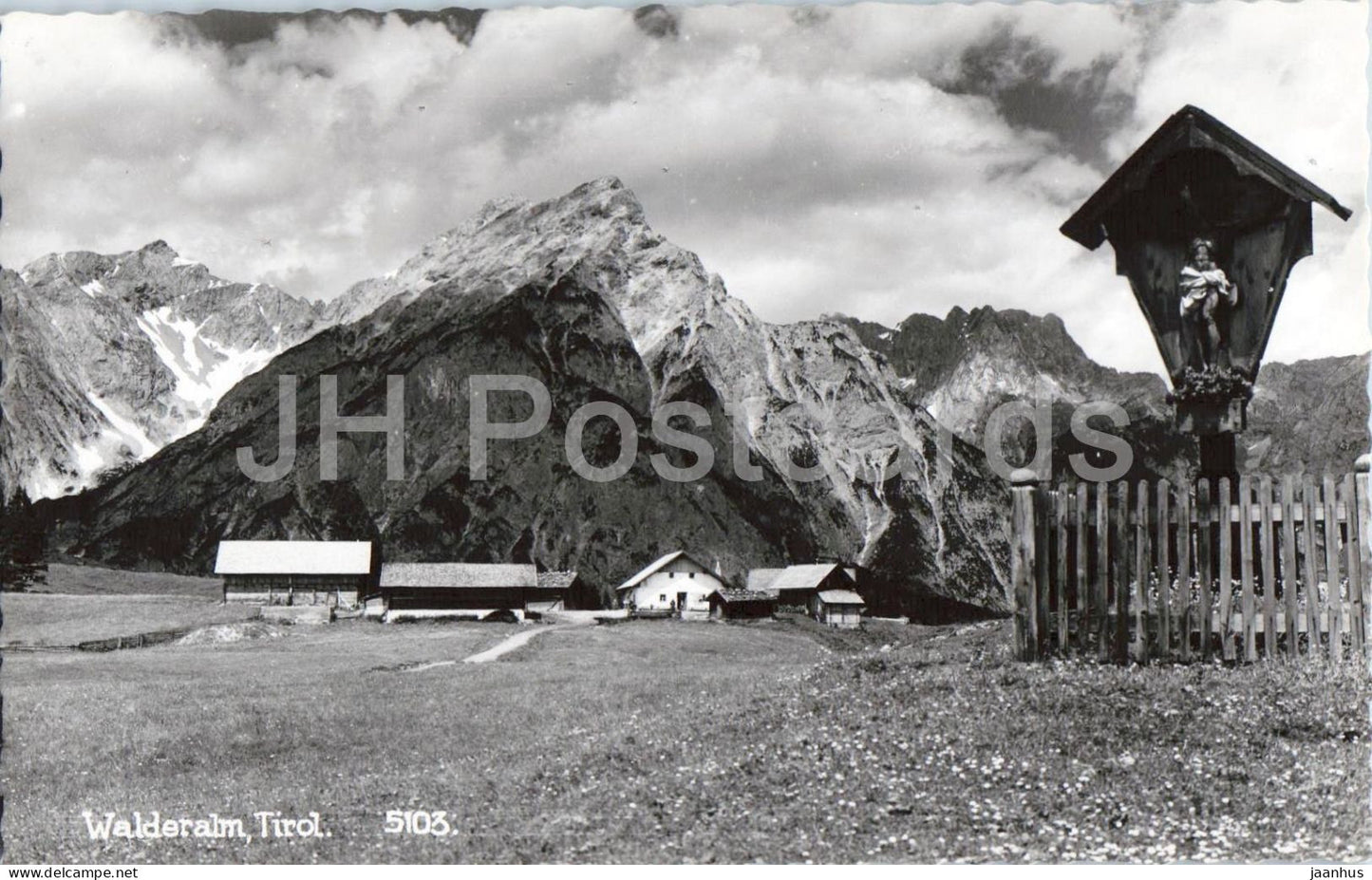 Walderalm - Tirol - alpine pasture - farm buildings - mountains - 5103 - old postcard - Austria - unused - JH Postcards