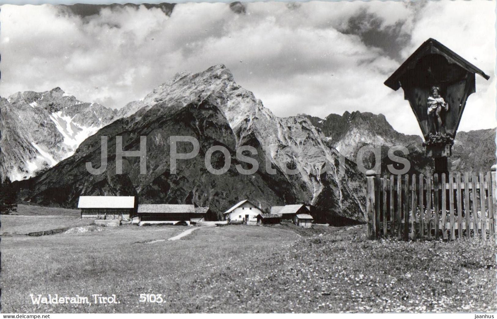 Walderalm - Tirol - alpine pasture - farm buildings - mountains - 5103 - old postcard - Austria - unused - JH Postcards