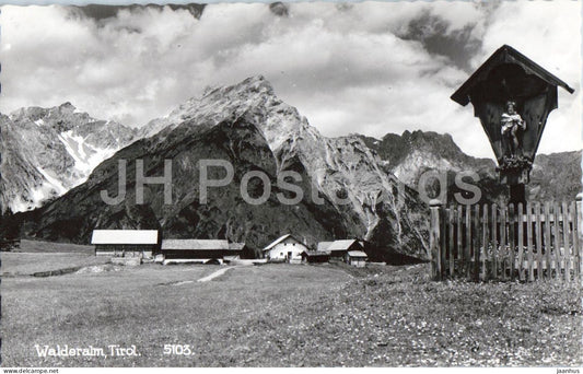 Walderalm - Tirol - alpine pasture - farm buildings - mountains - 5103 - old postcard - Austria - unused - JH Postcards
