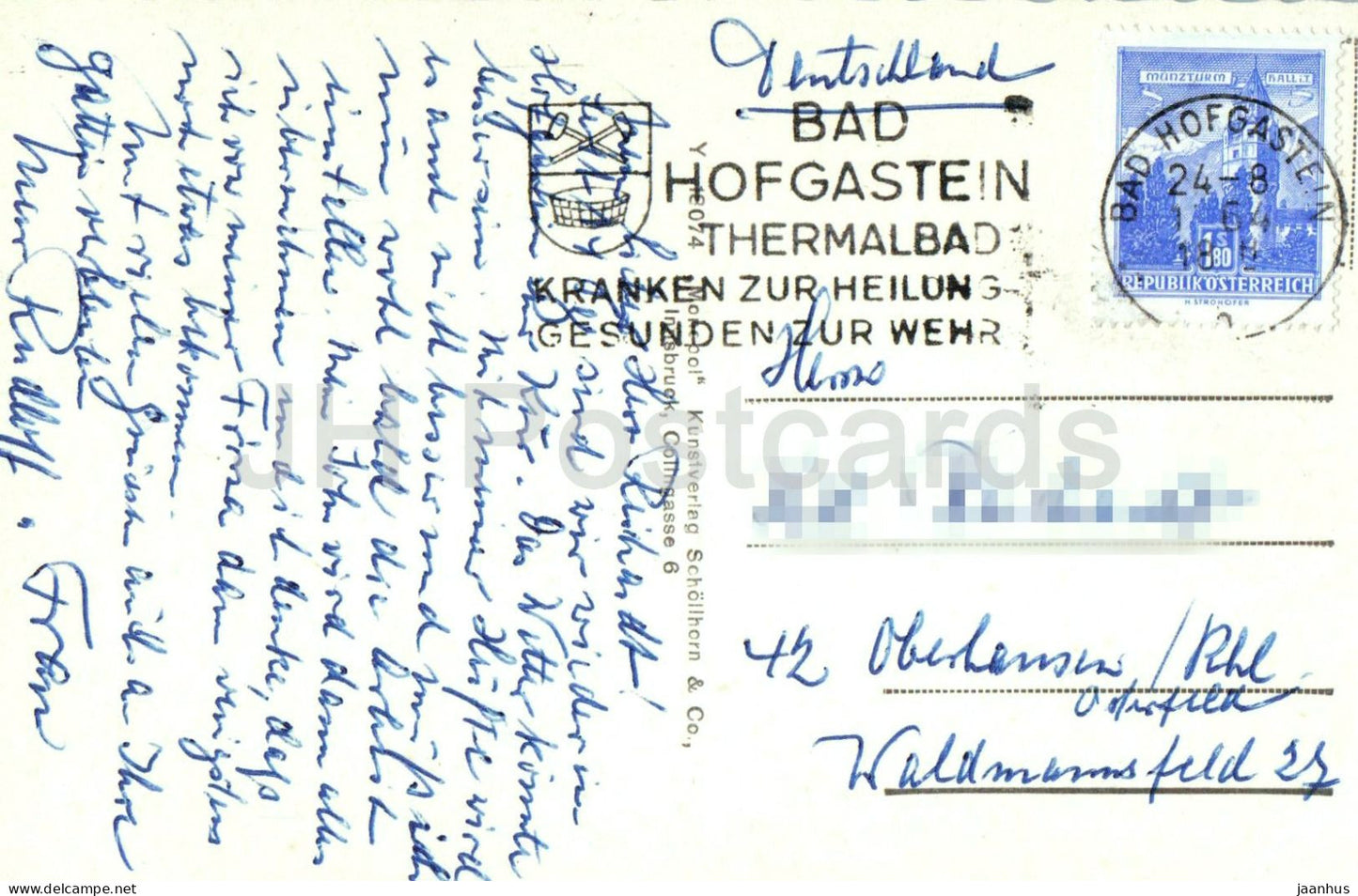 Weltkurort Hofgastein 869 m - mountains - Alps - multiview - 1964 - Austria - used
