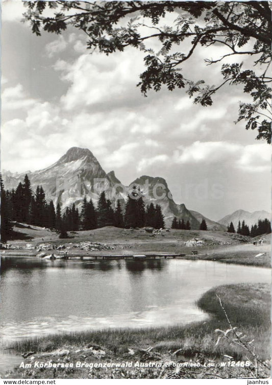Am Korbersee - Bregenzerwald  - mountain lake - alpine landscape - 12468 - old postcard - Austria - unused - JH Postcards
