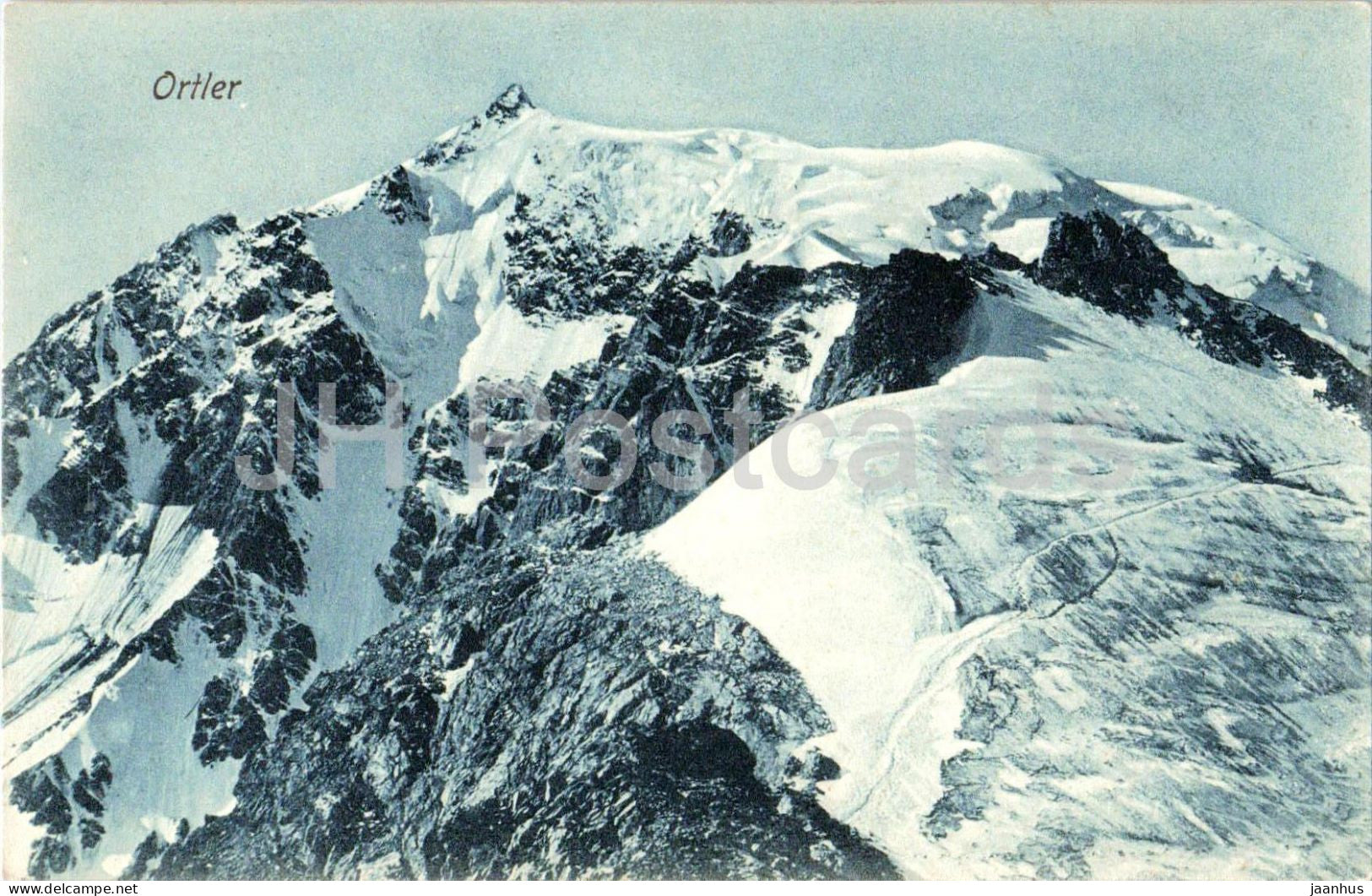 Ortler – snowy mountain - Alps - 957 - old postcard - 1906 - Italy - unused - JH Postcards