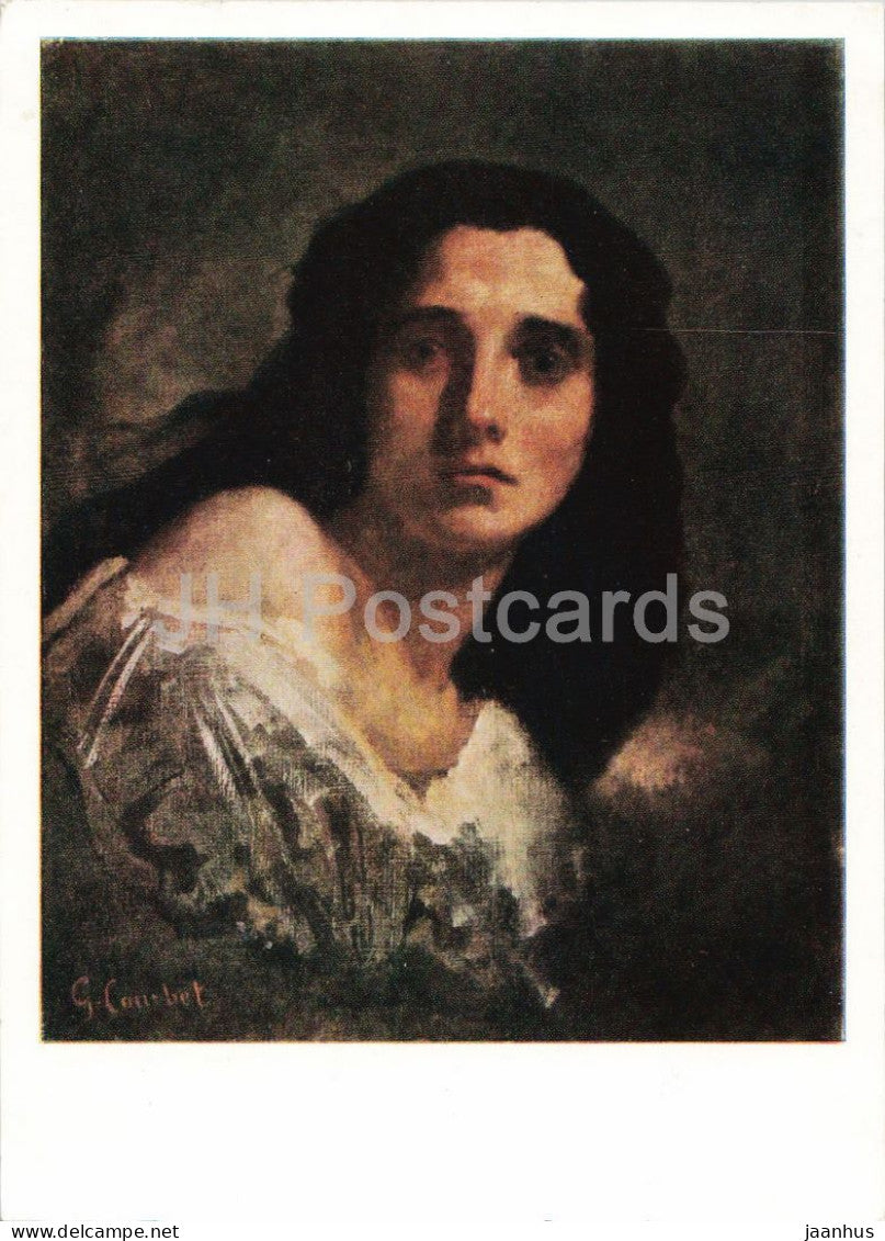 painting by Gustave Courbet - A Girl - woman - French art - 1963 - Russia USSR - unused - JH Postcards