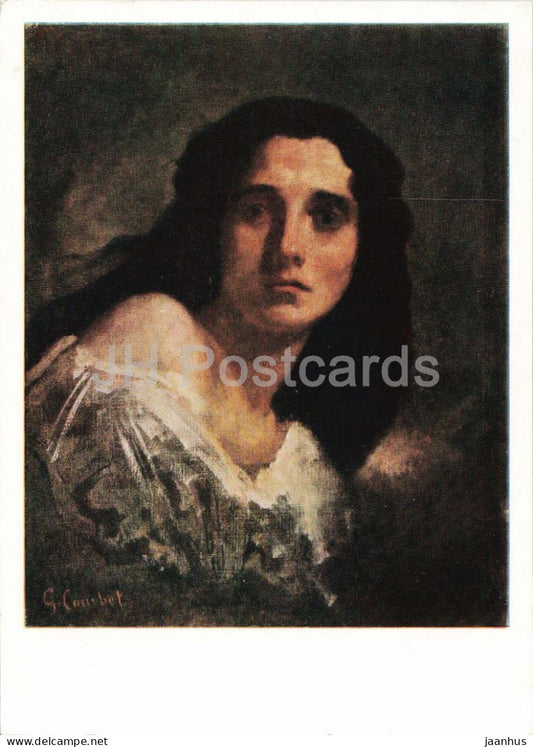 painting by Gustave Courbet - A Girl - woman - French art - 1963 - Russia USSR - unused - JH Postcards