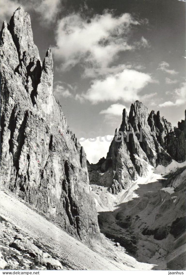Forcella Sassolungo e Cinque Dita - Langkofel Scharte Dolomites mountains - Alps - 4230 - old postcard - Italy - unused - JH Postcards