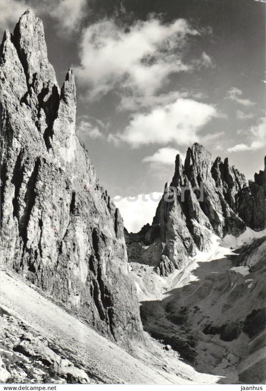 Forcella Sassolungo e Cinque Dita - Langkofel Scharte Dolomites mountains - Alps - 4230 - old postcard - Italy - unused - JH Postcards