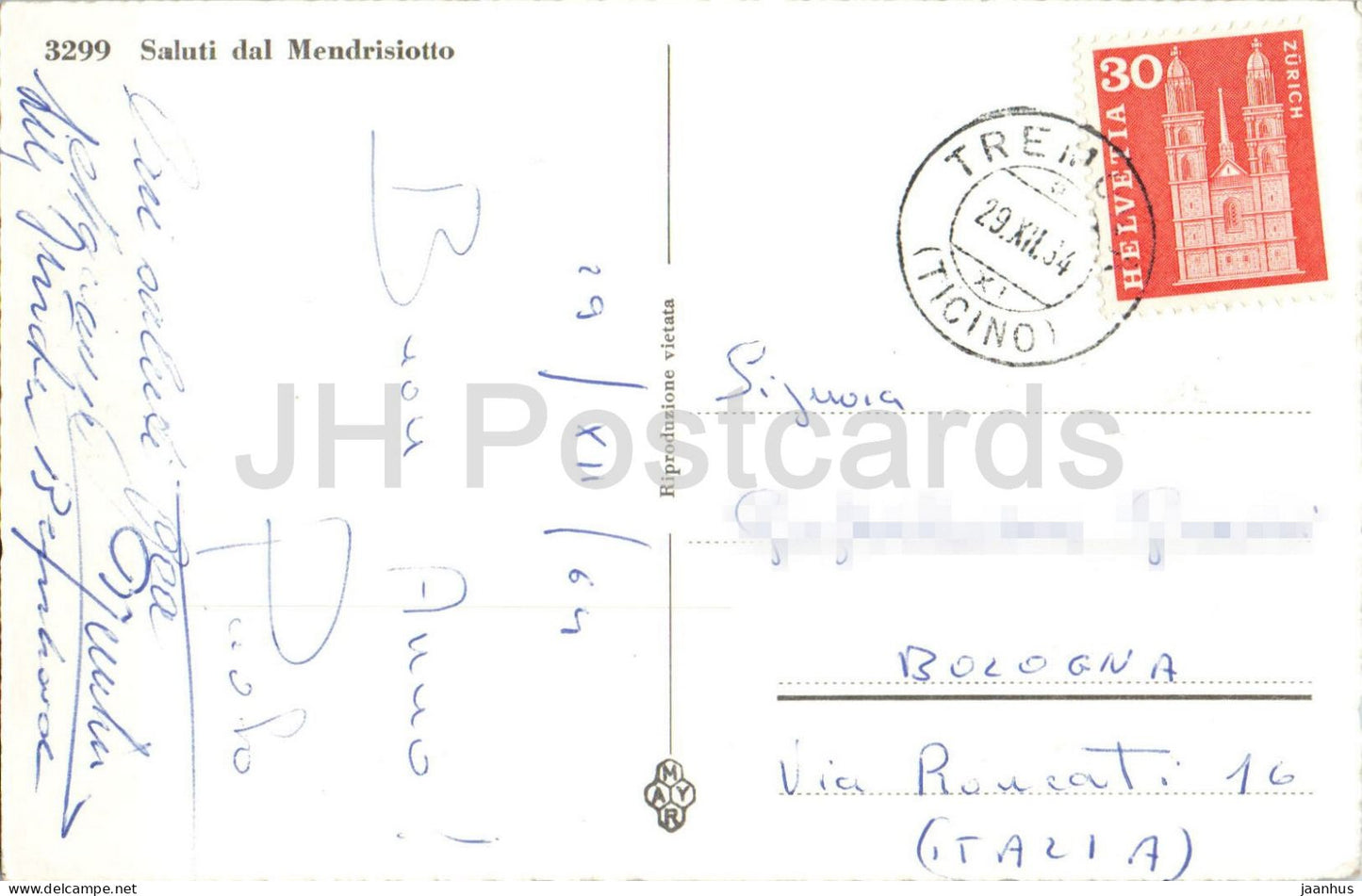 Saluti dal Mendrisiotto - Meride Rancate Arzo Tremona - multiview - 3299 - 1964 - Switzerland - used