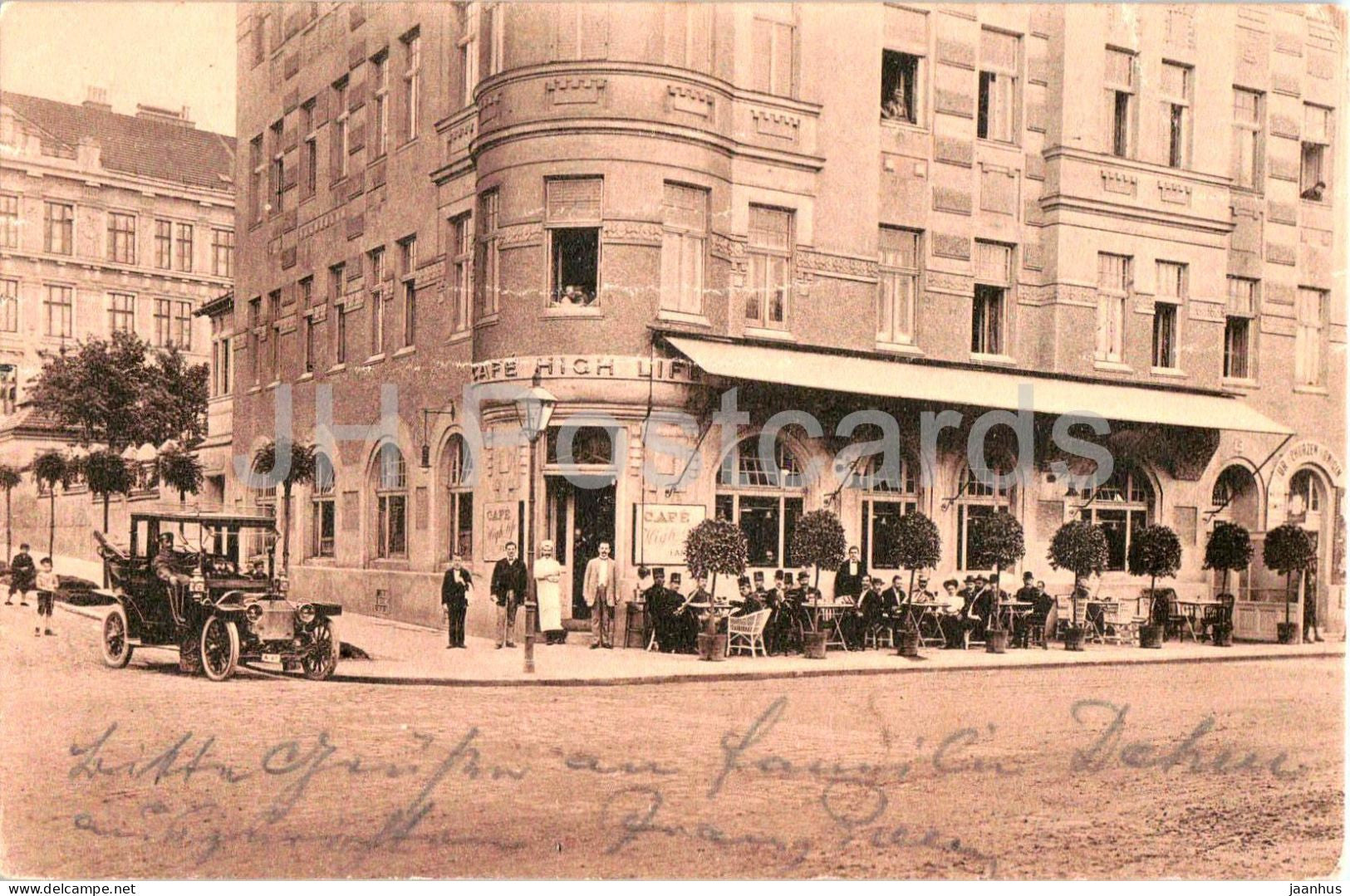 Wien - Vienna - Cafe High Life - Breitenseerstrasse 37 - street - old car - old postcard - 1932 - Austria - used - JH Postcards