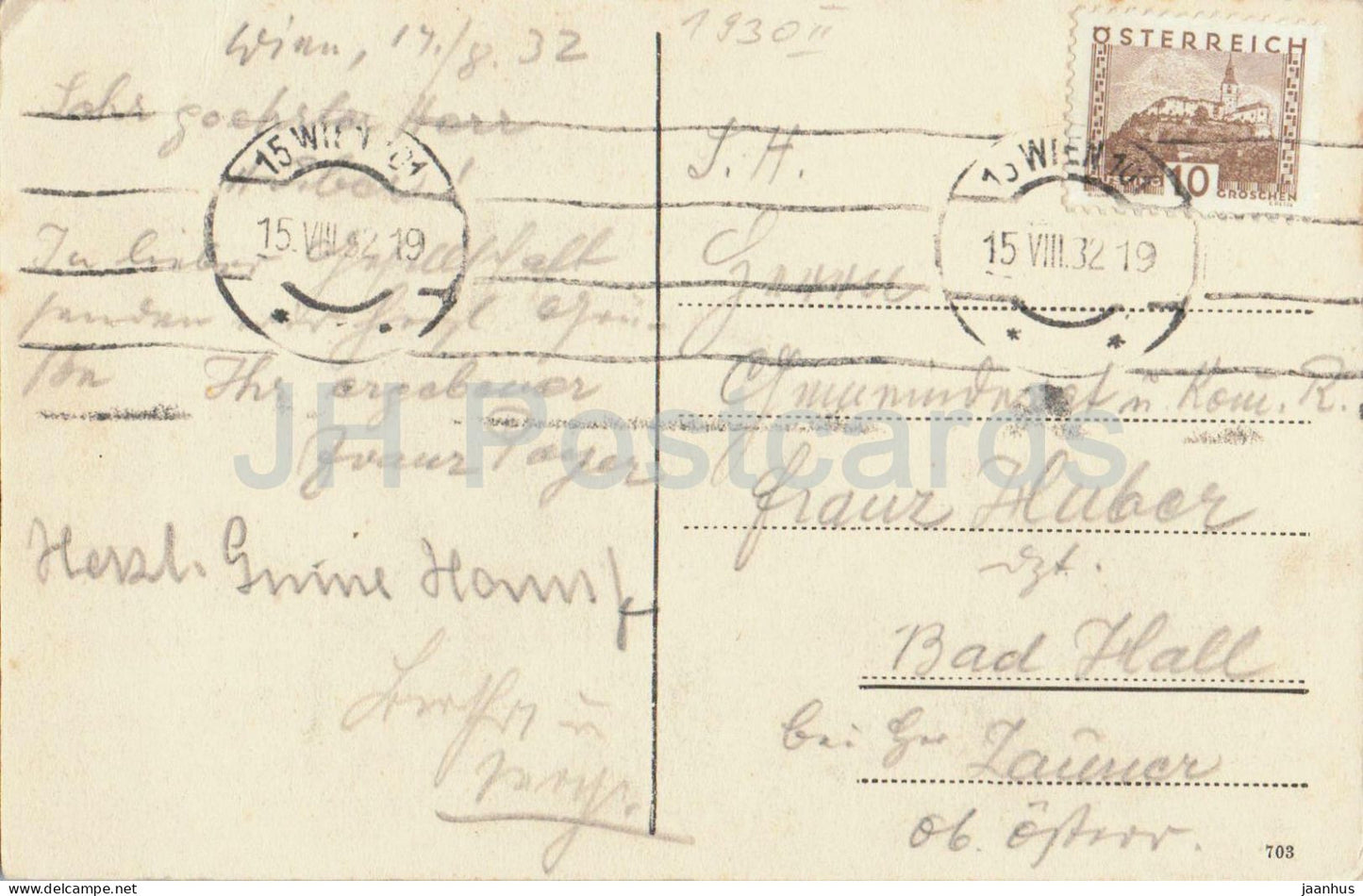 Wien - Vienne - Café High Life - Breitenseerstrasse 37 - rue - vieille voiture - carte postale ancienne - 1932 - Autriche - utilisé 