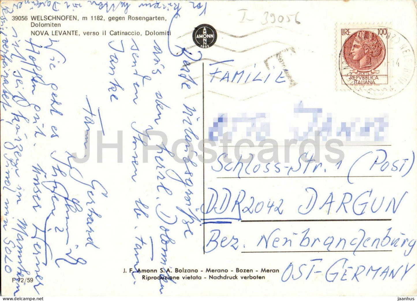 Welschnofen - Nova Levante gegen Rosengarten - Dolomites - Alps - 39056 - Italy - used