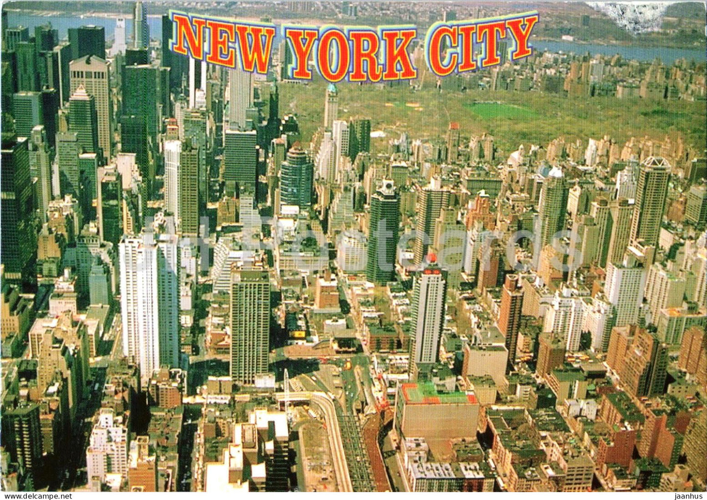 Aerial view of the New York skyline with Central Park - 2004 - USA - used - JH Postcards