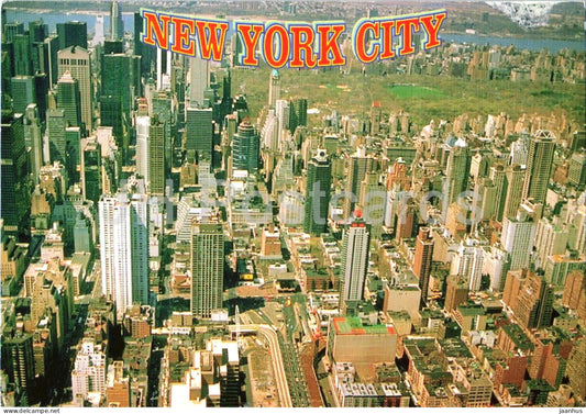 Aerial view of the New York skyline with Central Park - 2004 - USA - used - JH Postcards