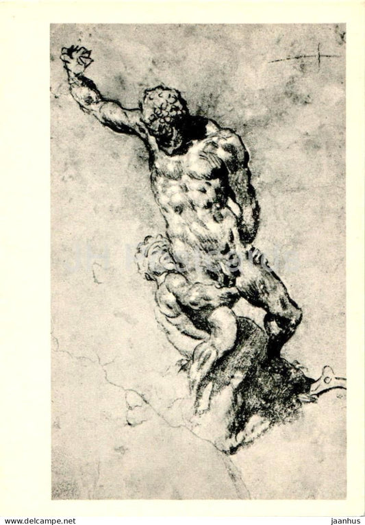 drawing by Tintoretto - Samson - Italian art - 1967 - Russia USSR - unused - JH Postcards