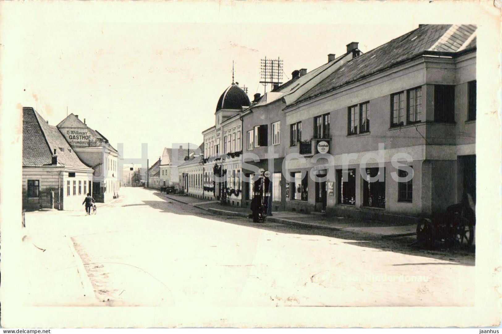 Ziersdorf - Hauptstrasse - street view - H. Willinger Gasthof - photo - old postcard - 1940s - Austria - used - JH Postcards