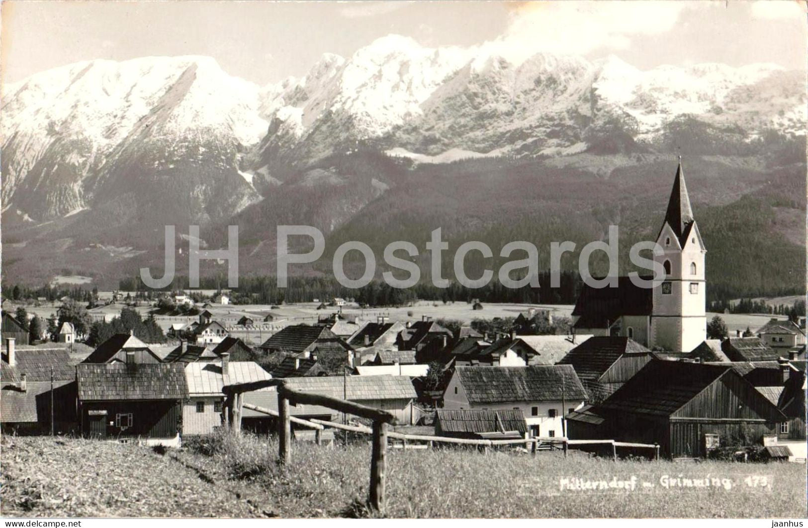 Mitterndorf - Grimming - Alps - mountains - 173 - old postcard - 1955 - Austria - used - JH Postcards