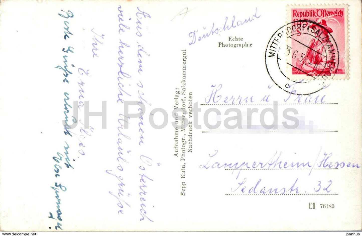 Mitterndorf - Grimming - Alpes - montagnes - 173 - ancienne carte postale - 1955 - Autriche - usagé