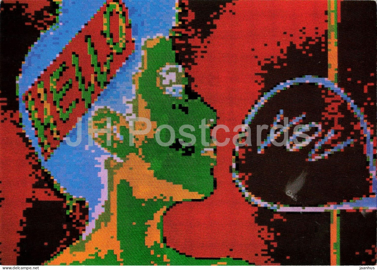 digital art by Alex Kempkens - Nofretete Digital 2 - Nefertiti - German art - digital art - Germany - unused - JH Postcards