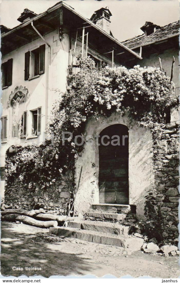 Casa Ticinese - Ticino house - 3439 - old postcard - Switzerland - unused - JH Postcards