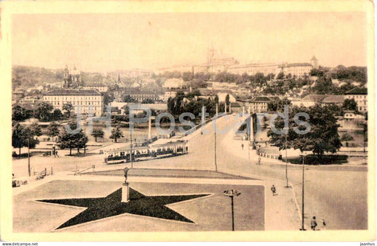 Praha - Prague - Smetanovo namesti - Smetana Square - tram - 1952 - Czech Republic - Czechoslovakia - used - JH Postcards