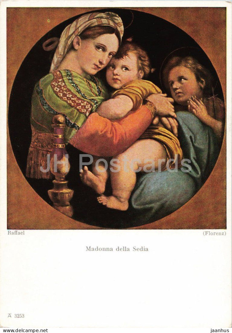 painting by Raphael - Madonna della Sedia - Italian art - old postcard - Italian art - 1930s - Germany - unused - JH Postcards
