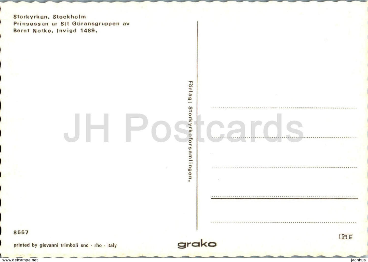 Stockholm - Storkyrkan - Prinsessan - St Goransgruppen - Bernt Notke - statue - cathédrale - 8557 - Suède - inutilisé 