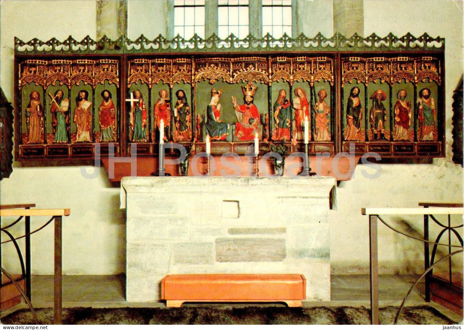 Lau Kyrka - Altarskapet - altar - interior - church - Gotland - Sweden - unused - JH Postcards